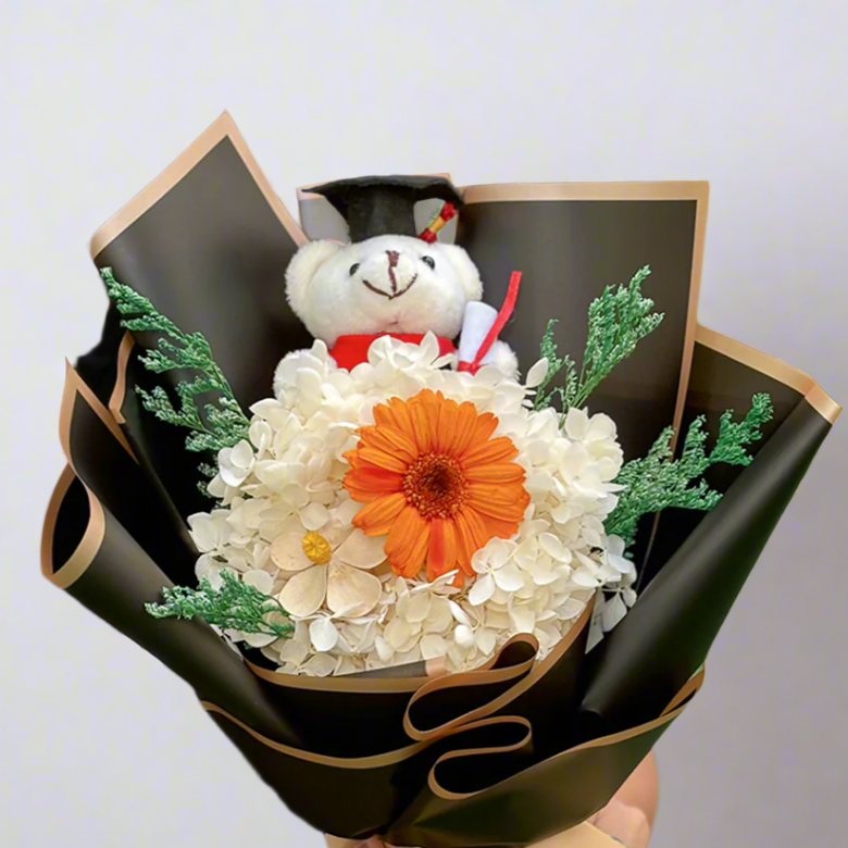 Wood Gebera Graduation Bouquet