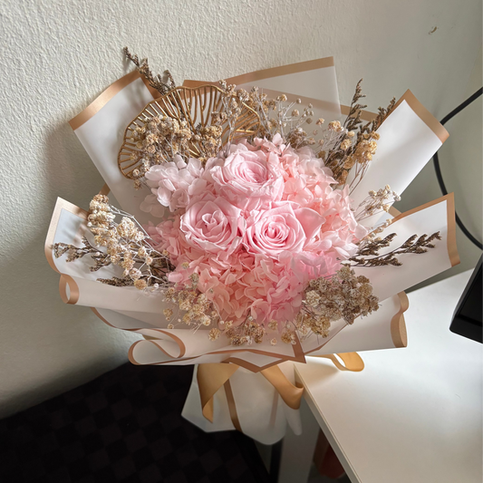 3 stalks pink rose bouquet