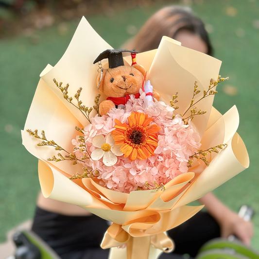 Wood Sunflower Graduation Bouquet