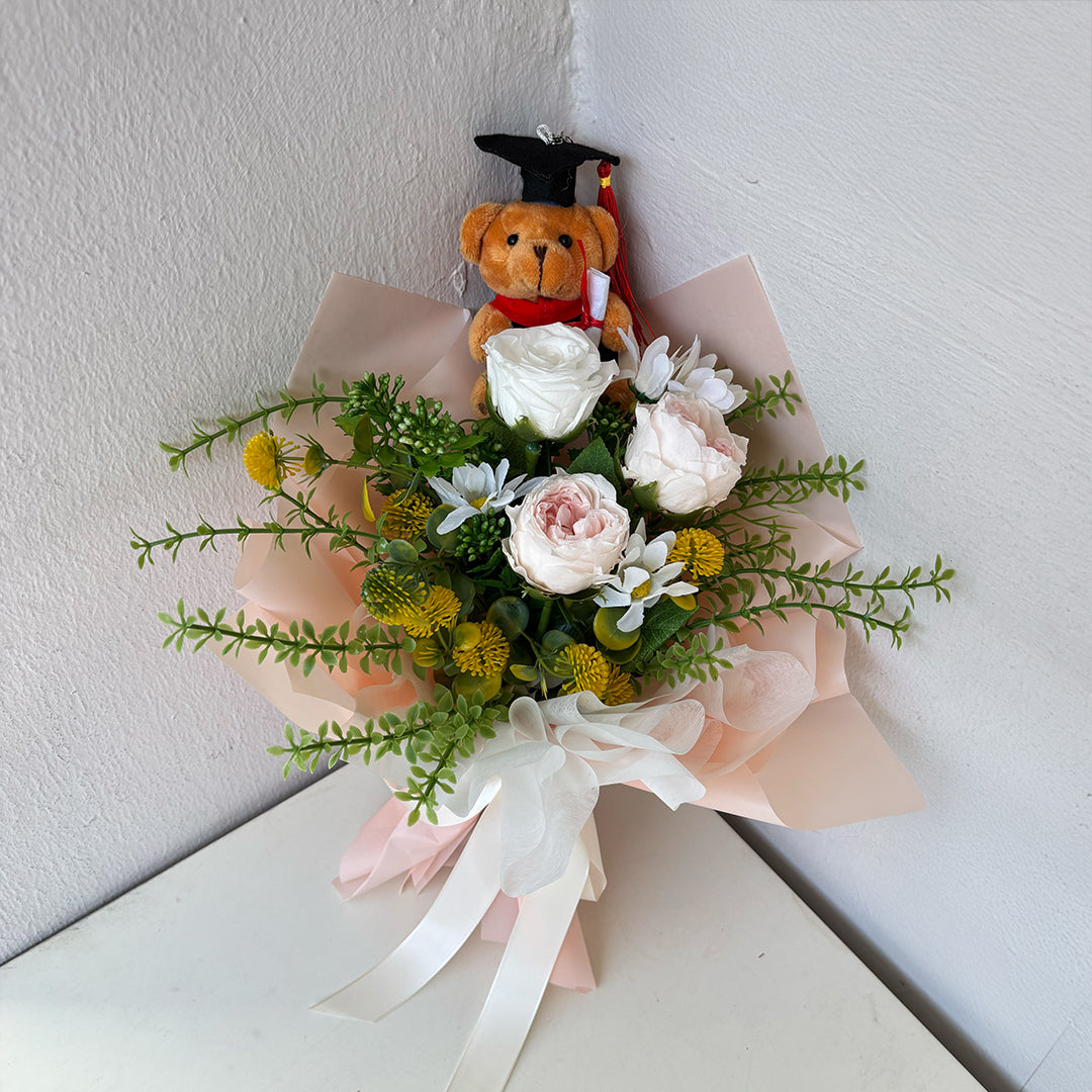 Pink Sunset Graduation Hybrid Bouquet