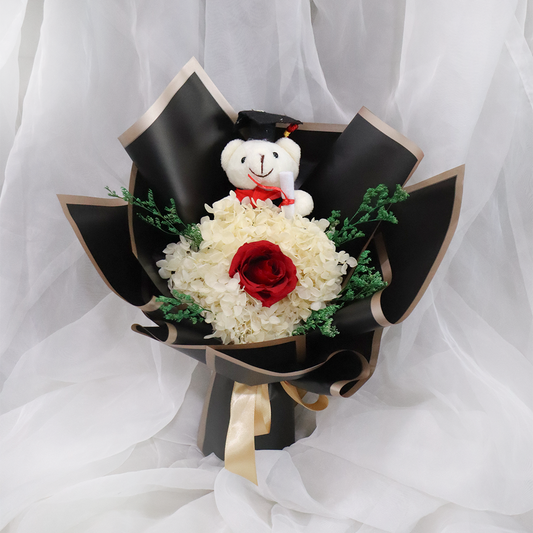 1 Stalk Red Rose Graduation Bouquet